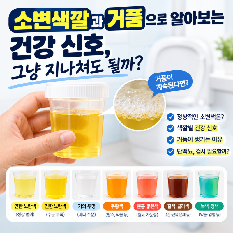 소변색깔과 거품으로 알아보는 건강 신호, 그냥 지나쳐도 될까?
