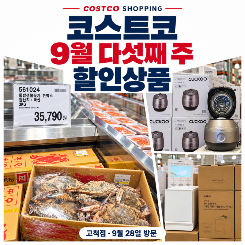 코스트코 9월 다섯째 주 할인상품｜고척점에서 본 가습기·밥솥·활 꽃게 가격코스트코