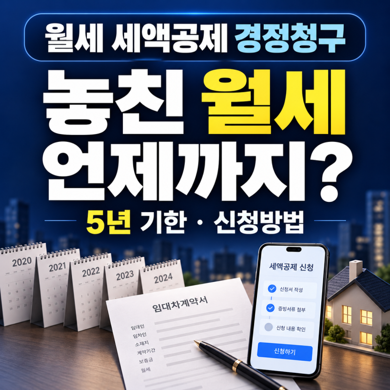 월세 세액공제 경정청구 방법, 놓친 월세 언제까지 받을 수 있을까?