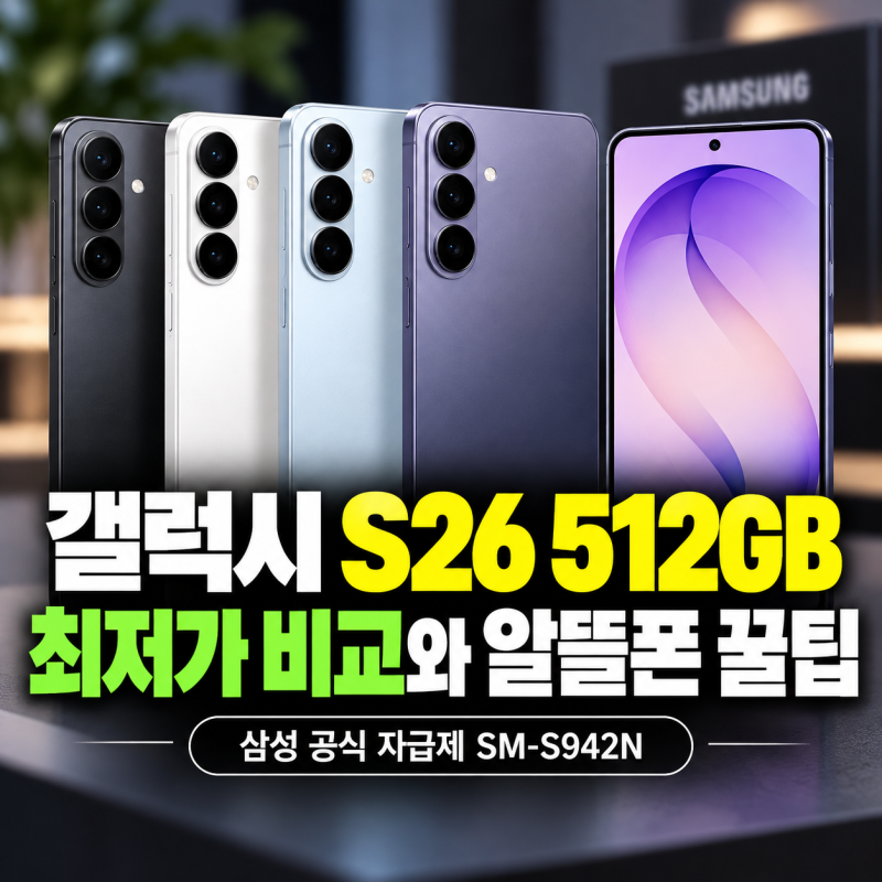 삼성 공식 갤럭시 S26 512GB 자급제 SM-S942N 최저가 비교와 알뜰폰 조합 팁