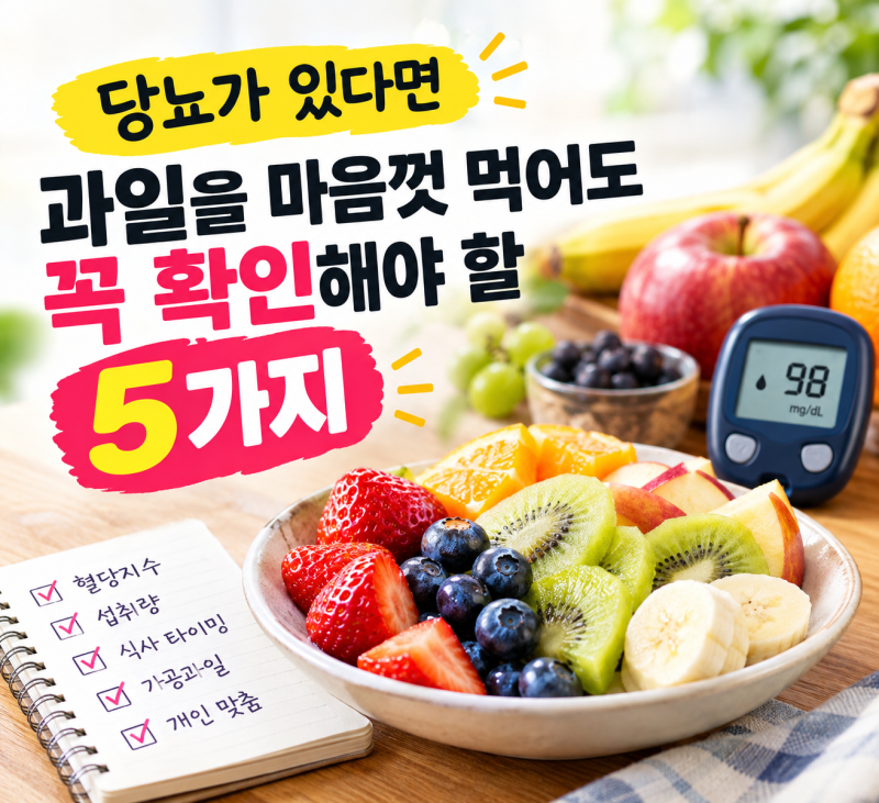 당뇨인데 과일 마음껏 드셨다면? 이 5가지는 꼭 확인하세요