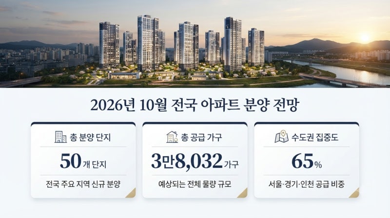 2026년 10월 전국 아파트 분양 일정｜서울·경기·인천 주요 청약 단지 총정리