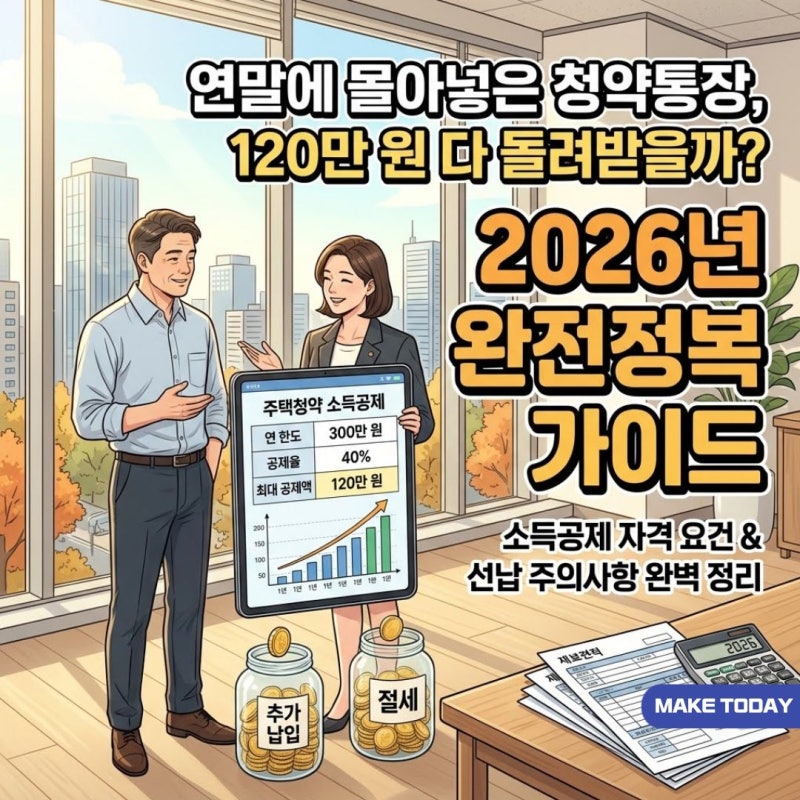 주택청약종합저축 소득공제 300만 원 한도, 연말 일시 납입 요령