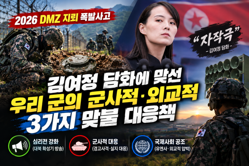 2026 DMZ 지뢰 폭발사고와 김여정 담화, 우리 군의 군사적·외교적 3가지 맞불 대응책