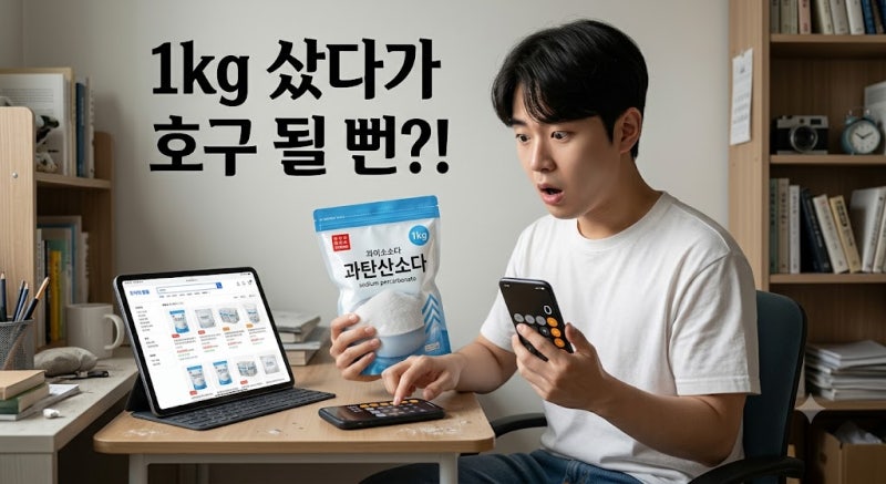 과탄산소다 5kg 마트 vs 온라인 가격 비교, 1kg당 단가 뜯어보고 놀란 사연