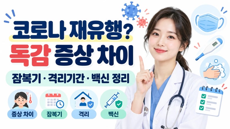 코로나 재유행? 독감 증상 차이·잠복기·격리기간·백신 무료접종 정리