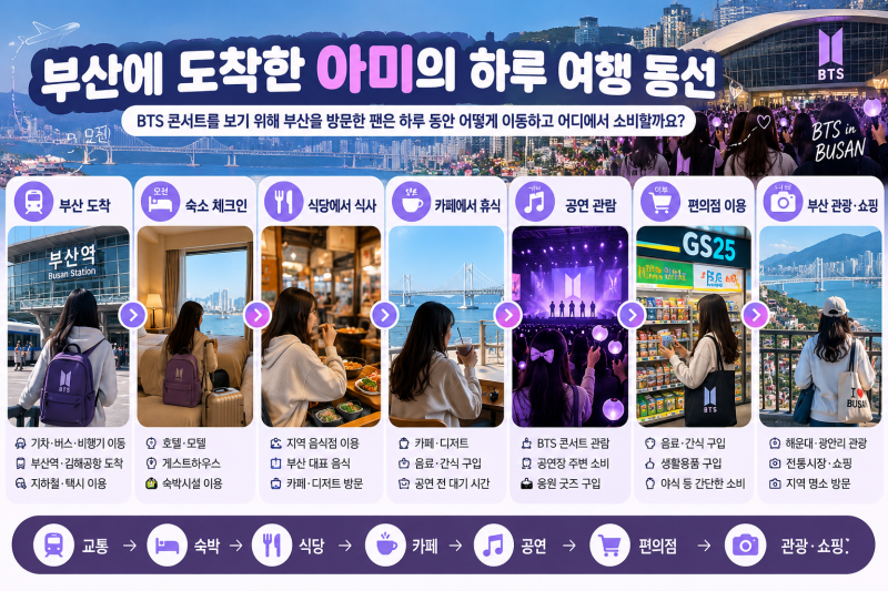 BTS 콘서트 보러 부산에 온 아미들은 하루에 어디서 돈을 얼마나 썼을까? 지역 상권으로 이어....