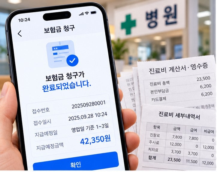 실비보험 청구 서류 없이 모바일 앱으로 1분 만에 끝내는 실손보험 간편 청구 팁