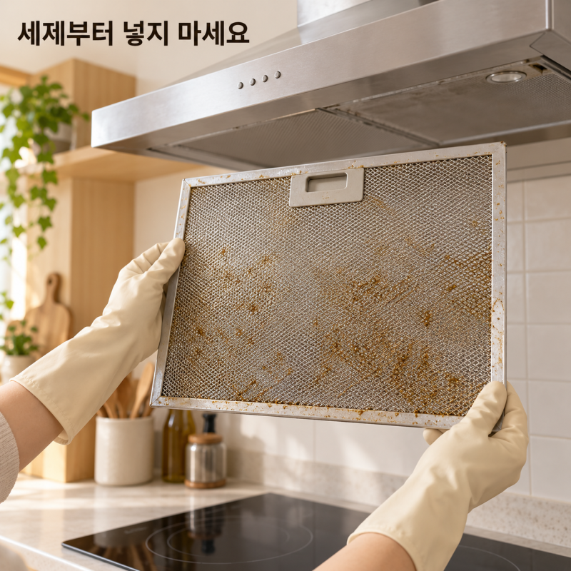 주방 후드 청소 방법, 분리 가능한 부품과 세제 사용 전 주의점