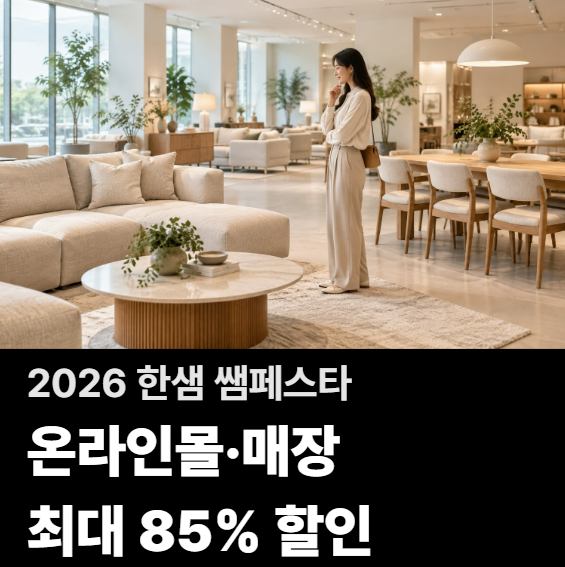2026 쌤페스타 최대 85% 할인 한샘몰·매장 추가쿠폰 받는 법