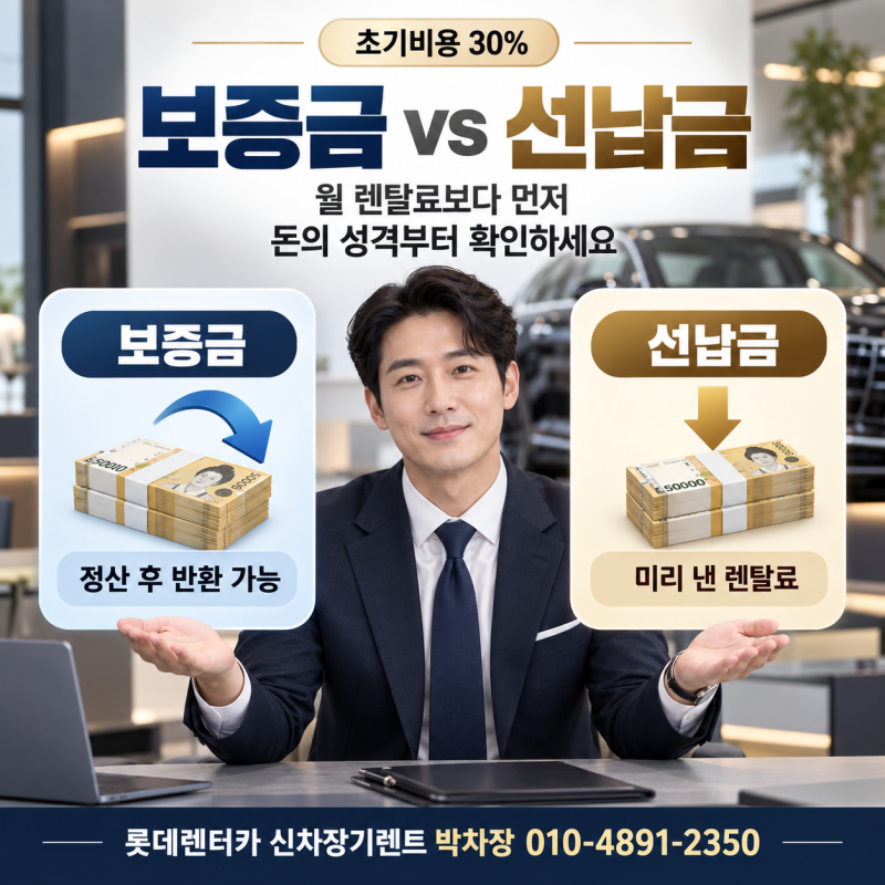 장기렌트 보증금 vs 선납금, 같은 돈을 내도 하나는 돌려받고 하나는 못 돌려받습니다