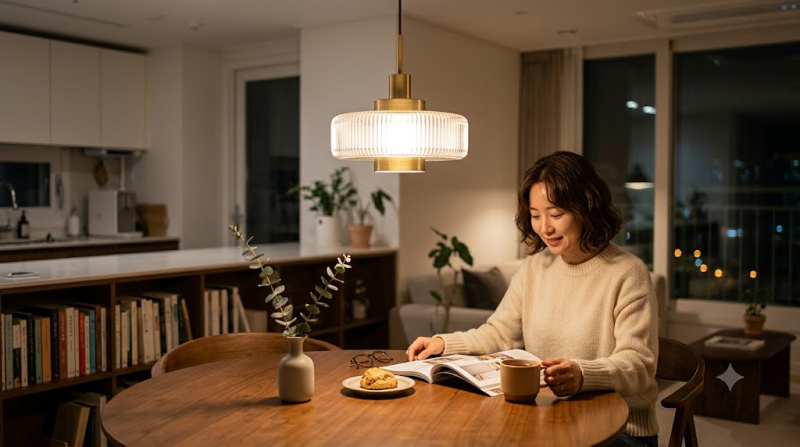 식탁 펜던트 조명 높이 기준… 분위기 살리는 루멘 고르기
