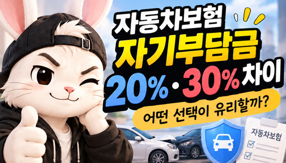 자동차보험 자기부담금 20%·30% 차이｜사고 나면 얼마를 낼까?