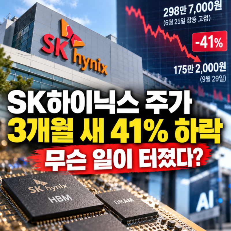 SK하이닉스 주가 3개월 새 41% 하락, 약세 이유와 변수
