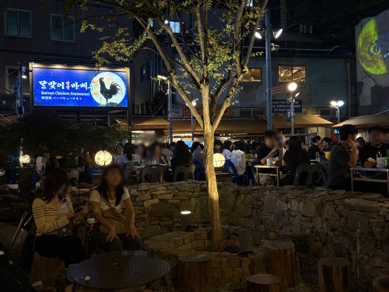 을지로 야장 맛집 - 달맞이 광장 바베큐 본점 평일 웨이팅 후기