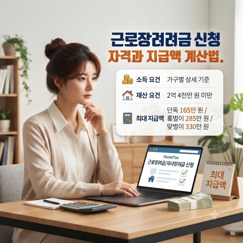 근로장려금 자녀장려금 신청 자격과 지급액 계산법