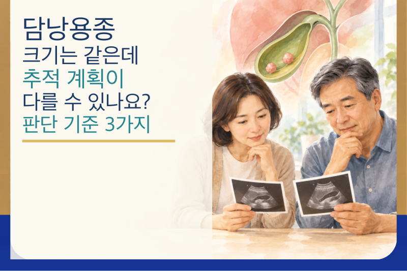 담낭용종, 크기는 같은데 추적 계획이 다를 수 있나요? 판단 기준 3가지