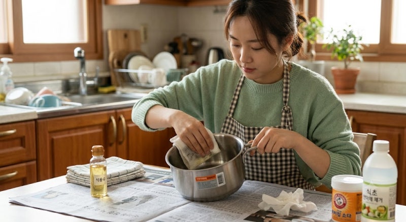 스테인리스 냄비 연마제 제거 탄 자국까지 깔끔하게 관리하는 방법