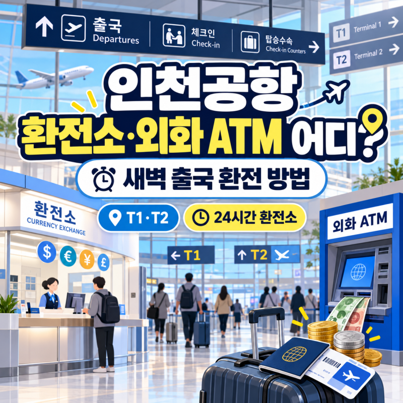 인천공항 환전소·외화 ATM 어디?｜새벽 출국할 때 환전하는 방법