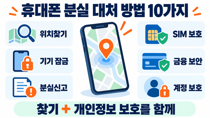 휴대폰 분실 대처 방법 10가지｜위치찾기·분실신고·유심 정지까지