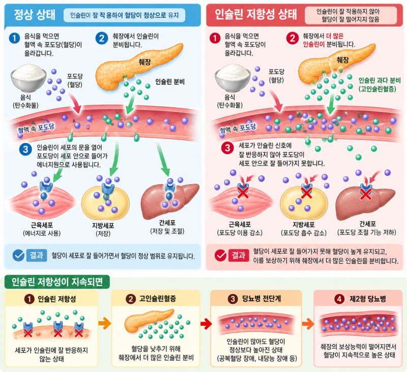 인슐린 저항성이란? 뜻부터 원인·증상·검사·개선방법까지 총정리