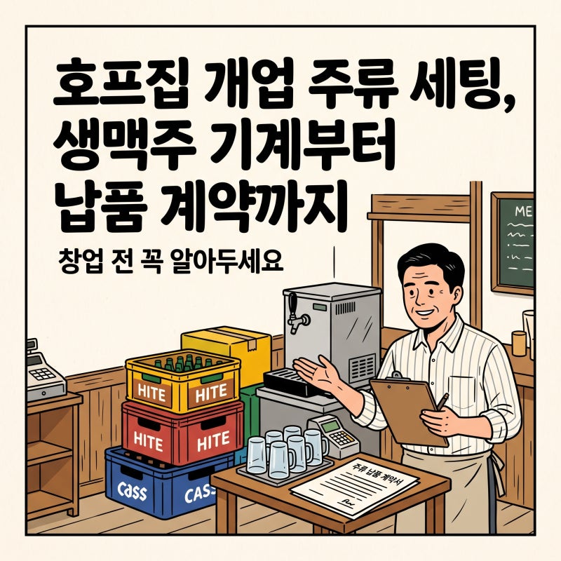 호프집 개업 주류 세팅, 생맥주 기계부터 납품 계약까지