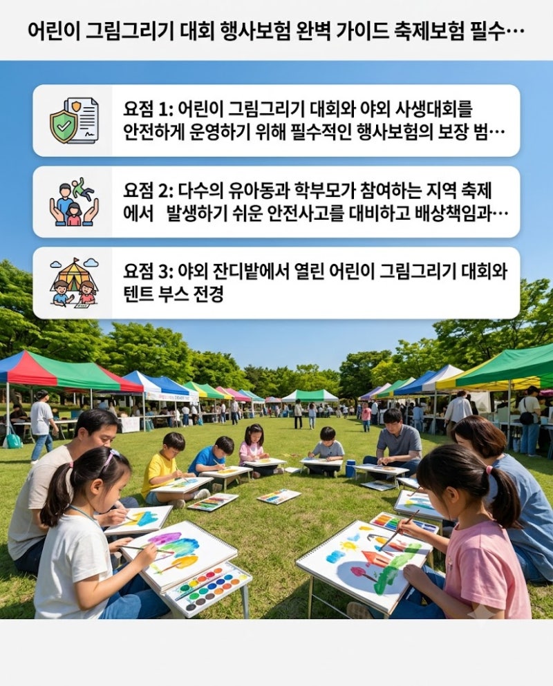 어린이 그림그리기 대회 행사보험 완벽 가이드 및 필수 체크리스트