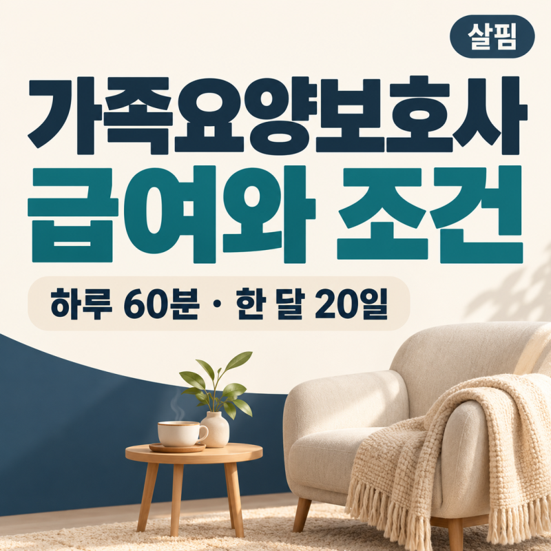 가족요양보호사 급여와 조건, 부모님을 직접 돌볼 때