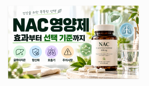 NAC 영양제 효능과 복용법, 글루타치온·간 건강부터 선택 기준까지