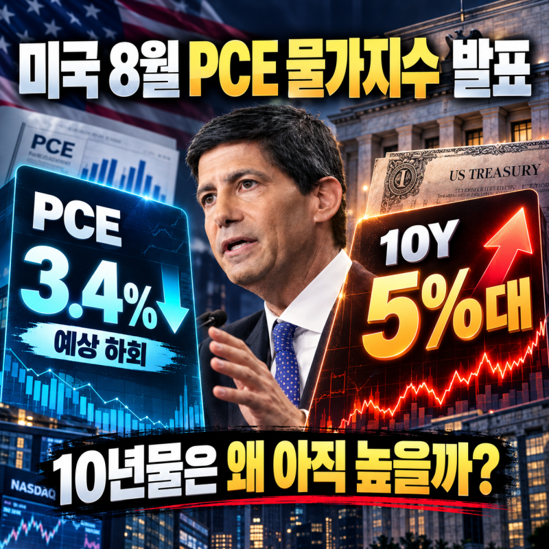 미국 8월 PCE 물가지수 발표 3.4% 예상 하회, 10년물 5%인데 연준 금리인상 멈출까?