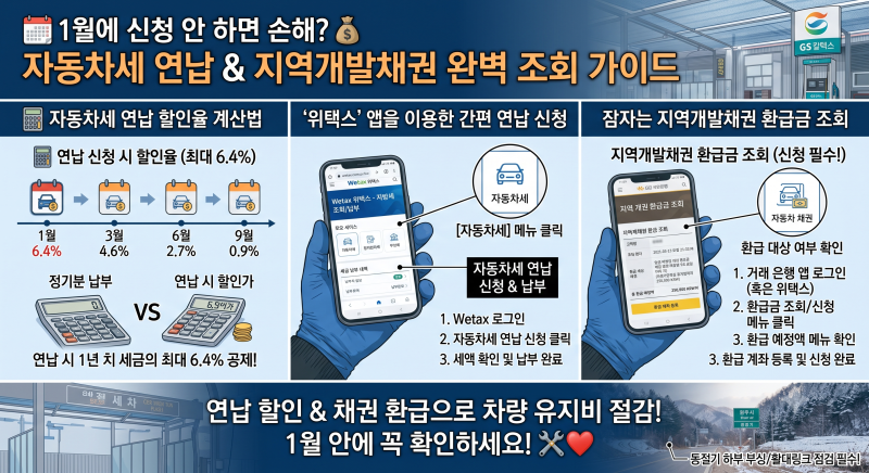 [자동차 관리 실전편 13탄] 1월에 신청 안 하면 손해? 자동차세 연납 할인율 계산법 & 잠자는 ....