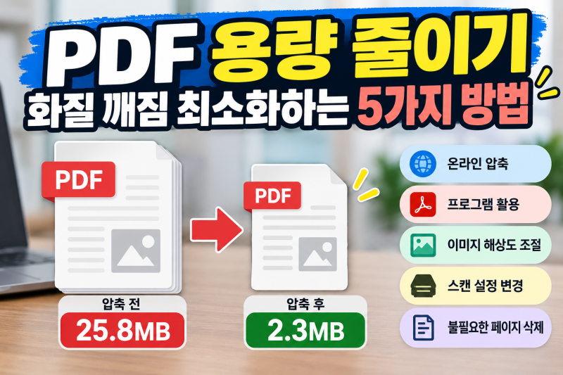 PDF 용량 줄이기, 화질 깨짐 최소화하는 5가지 방법