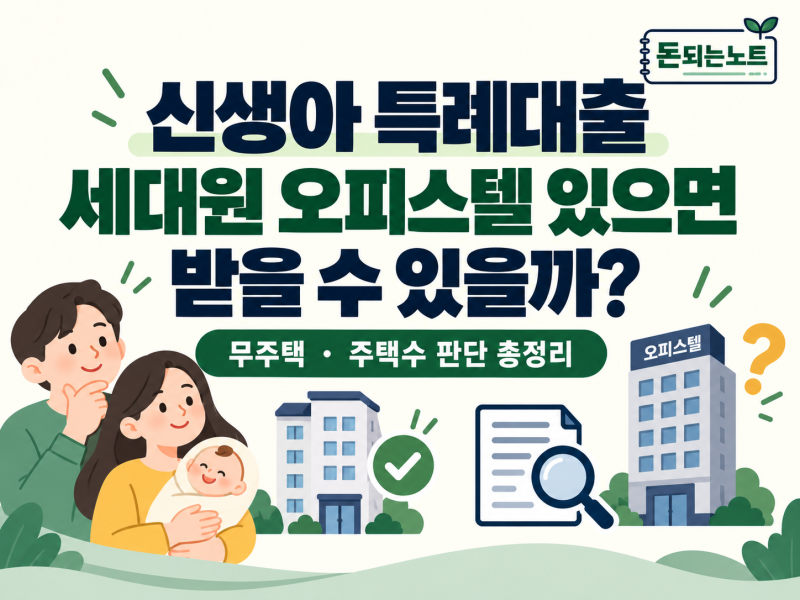 신생아 특례대출, 세대원이 오피스텔 있으면 받을 수 있을까?｜무주택·주택수 판단 총정리