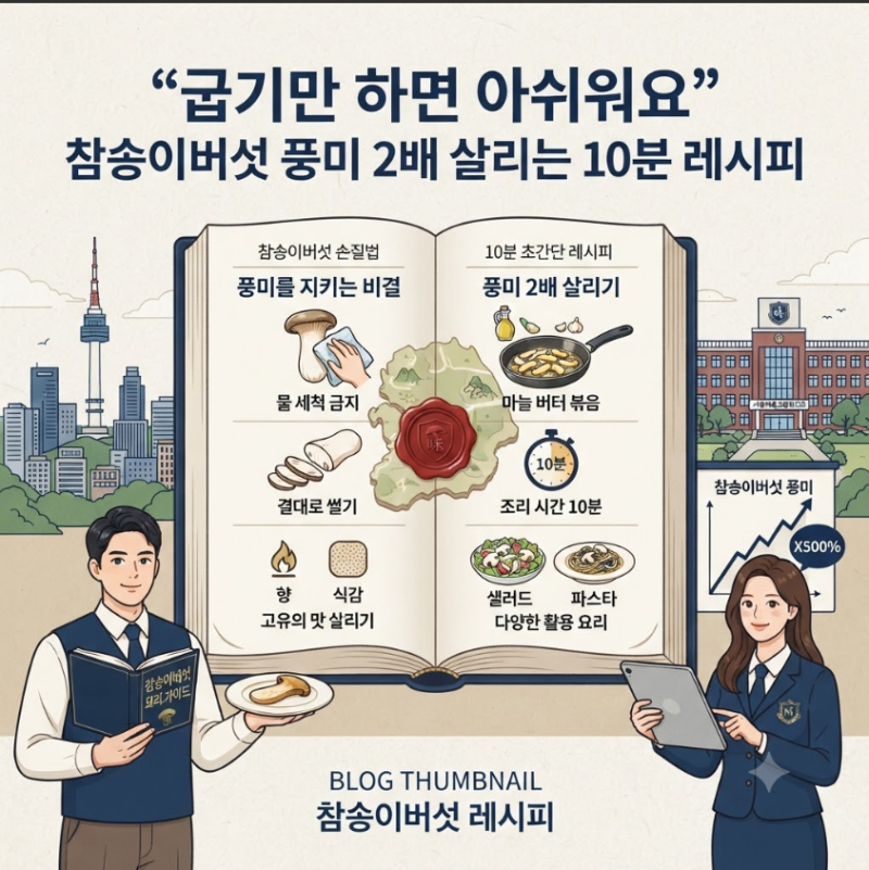 “굽기만 하면 아쉬워요” 참송이버섯 풍미 2배 살리는 10분 레시피