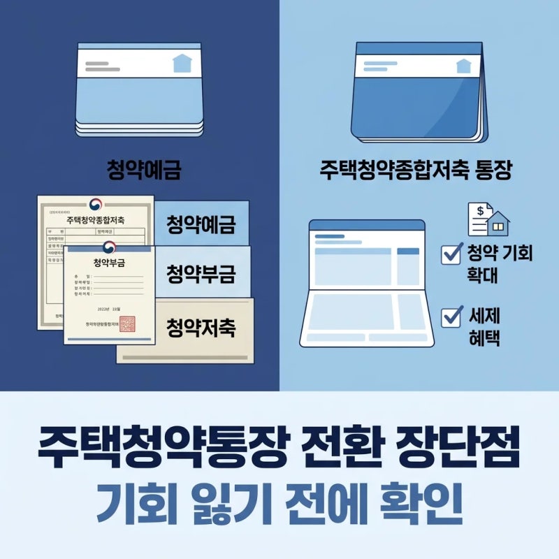 주택청약통장 전환 장단점 기회 잃기 전에 확인