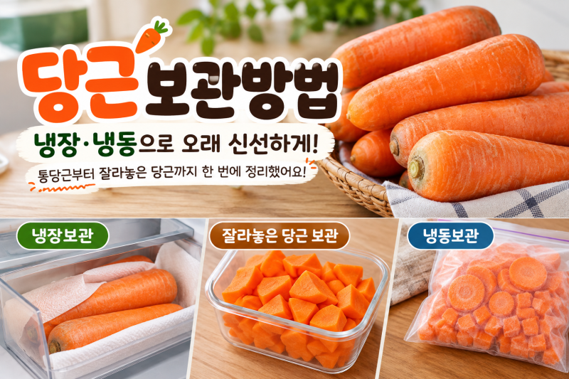 당근 보관방법, 냉장부터 냉동까지 오래 두고 먹는 법