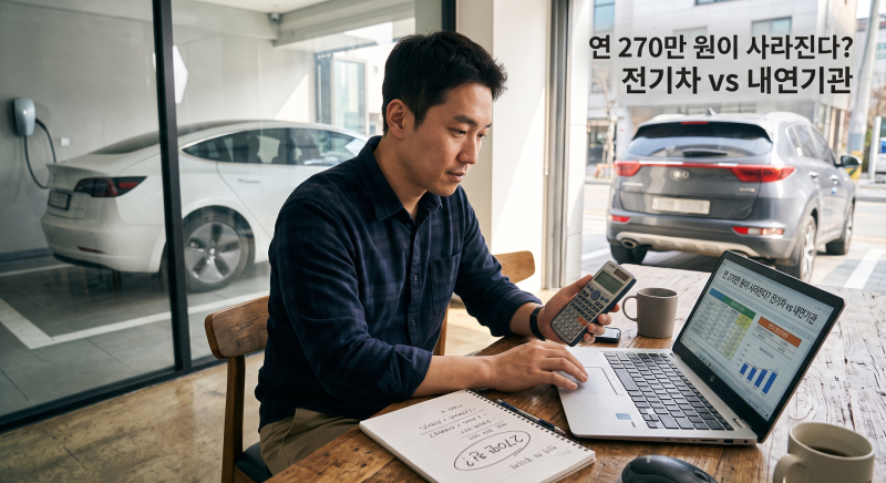 연 270만 원이 사라진다? 전기차 vs 내연기관, 유지비 계산기 두드려 봤습니다