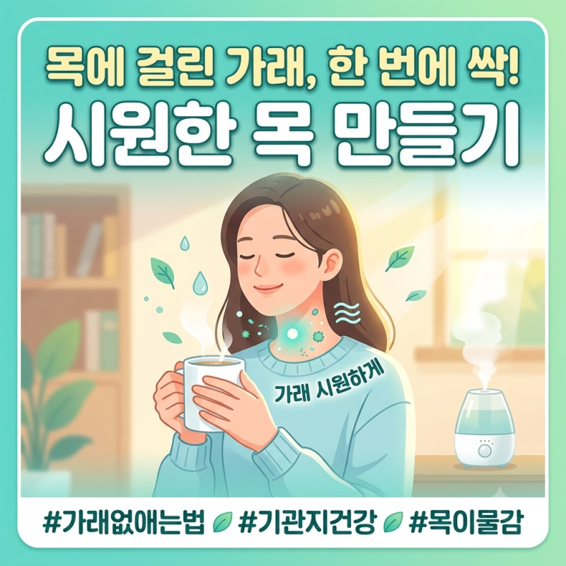 목 가래 끓는 이유와 집에서 가래 없애는 법 (피 가래·병원 가야 할 때)