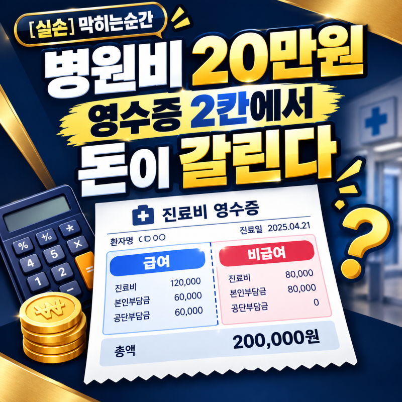 급여·비급여｜병원비 20만원, 영수증 2칸에서 돈이 갈린다