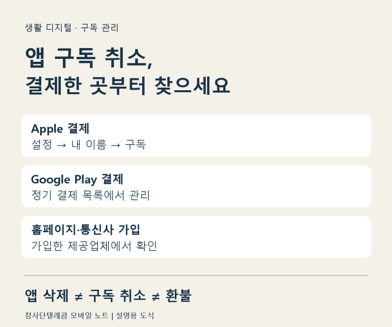 앱 구독 취소 방법｜아이폰·갤럭시에서 자동결제 정리하기