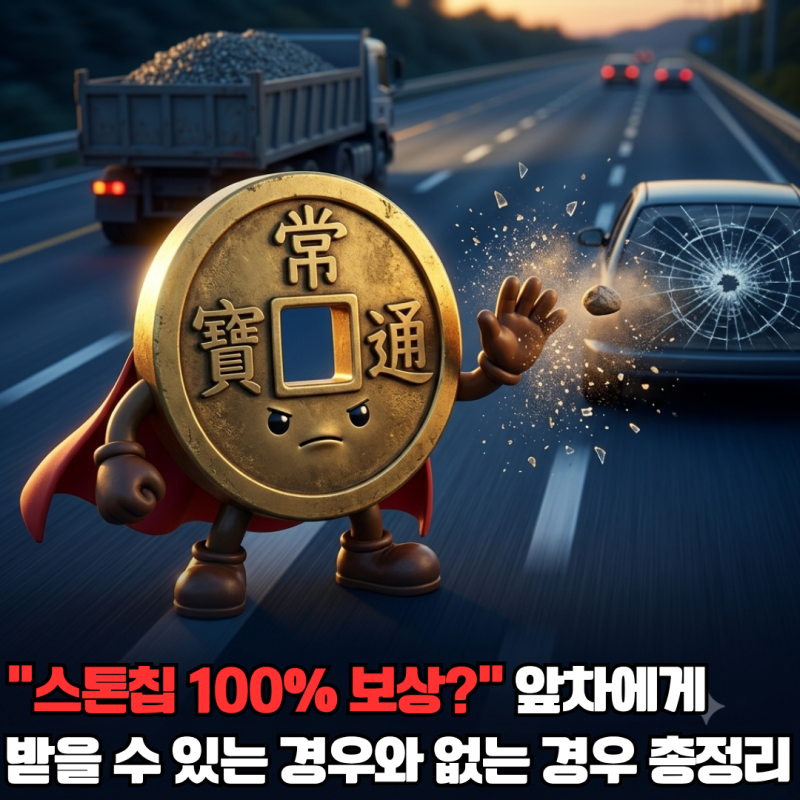 "스톤칩 100% 보상?" 돌빵 앞유리 파손, 앞차에게 받을 수 있는 경우와 없는 경우 총정리