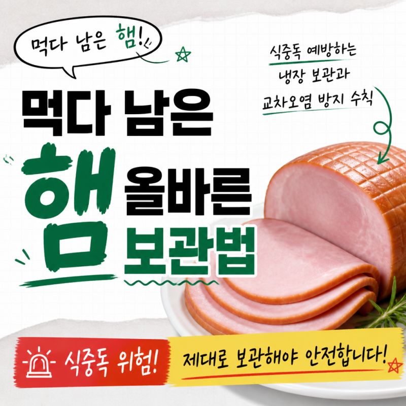 먹다 남은 햄 올바른 보관법 식중독 예방하는 냉장 보관과 교차오염 방지 수칙