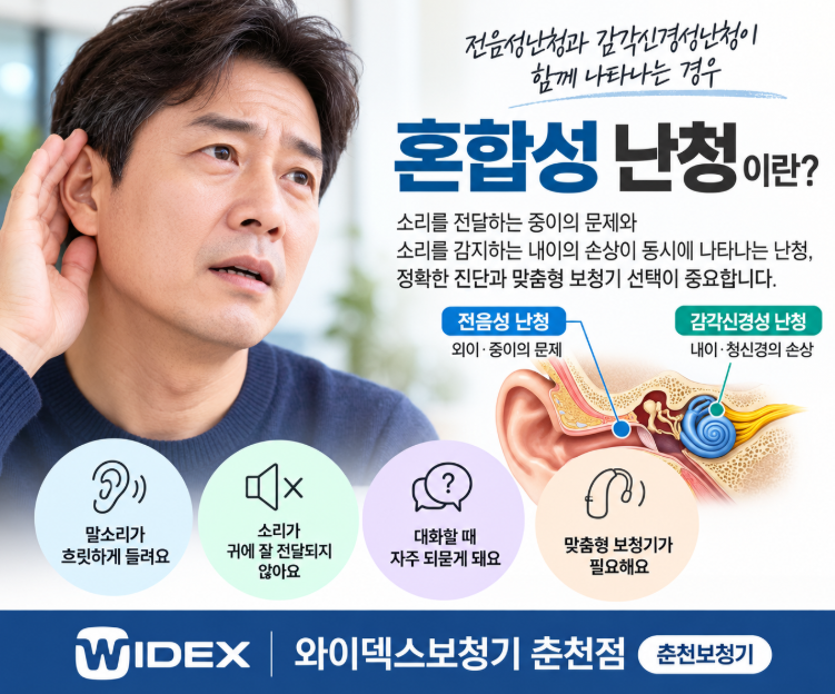 혼합성 난청이란? (전음성 + 감각신경성 난청이 함께!)