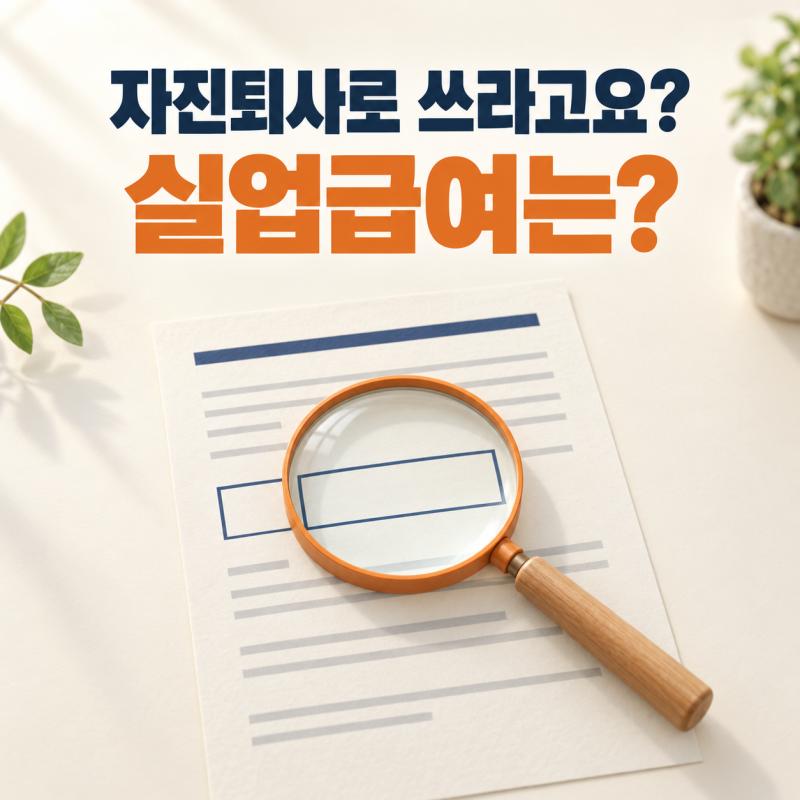 회사가 자진퇴사로 쓰라고 할 때, 사직서 내기 전 실업급여부터 보세요