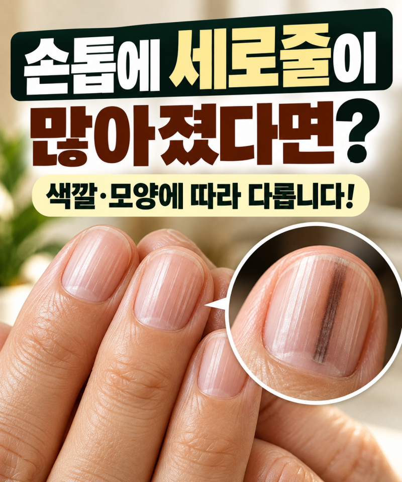 손톱에 세로줄이 갑자기 많아졌다면? 색깔·모양별로 확인해야 할 건강 신호 7가지 / 손톱 세....