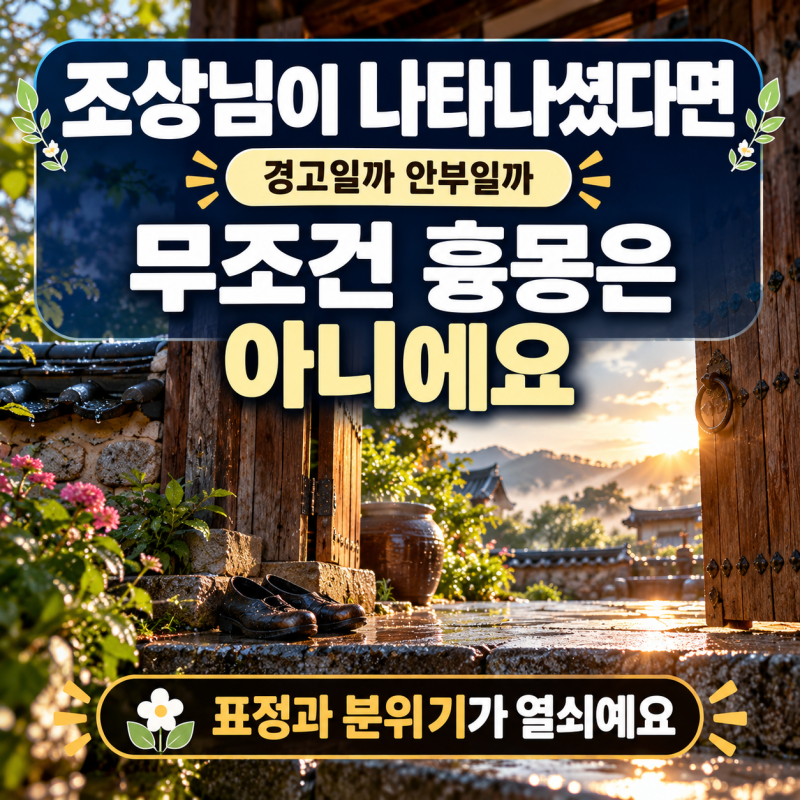 조상님이 나타나는 꿈, 무조건 흉몽은 아니에요