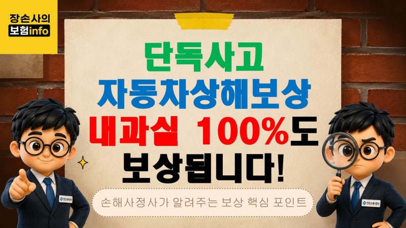 단독사고 자동차상해 보상, 내 과실 100%라도 받을 수 있습니다[대구 / 경북 / 구미 / 안동 / 포....