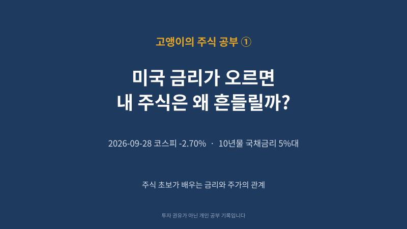 [주식 공부] 금리 인상 주가 영향 : 미국 10년물 5%에 코스피가 흔들린 이유 (고앵이의 주식 공....
