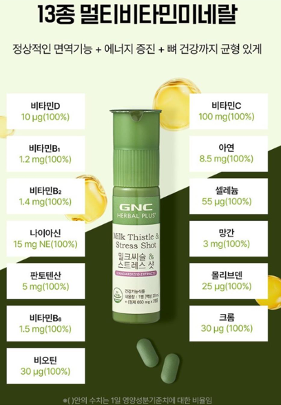청호나이스 GNC 밀크씨슬 & 스트레스 샷, 바쁜 일상 속 건강을 하루 한 번으로