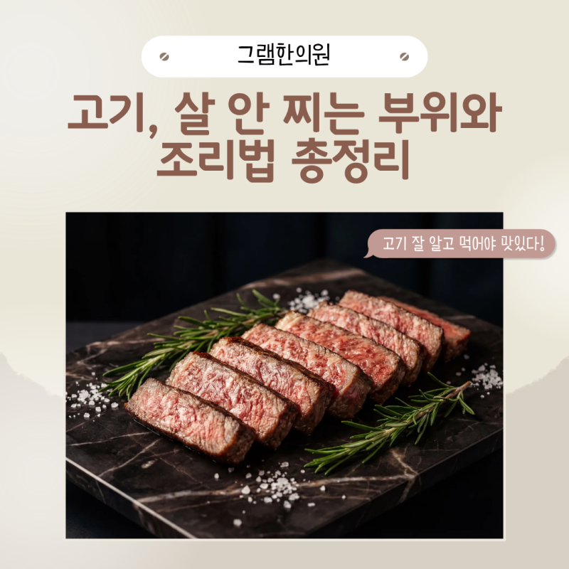 다이어트 고기, 끊지 마세요 — 살 안 찌는 부위와 조리법 총정리 | 그램한의원